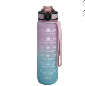 1000ML Motivational Timed Bottle- Blue and Pink (One Size, New In Box, Gym
